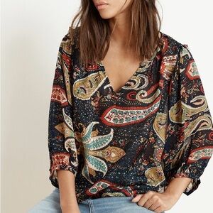 Velvet by Graham & Spencer | Paola Paisley V-Neck Blouse (M). Gorgeous colors!!